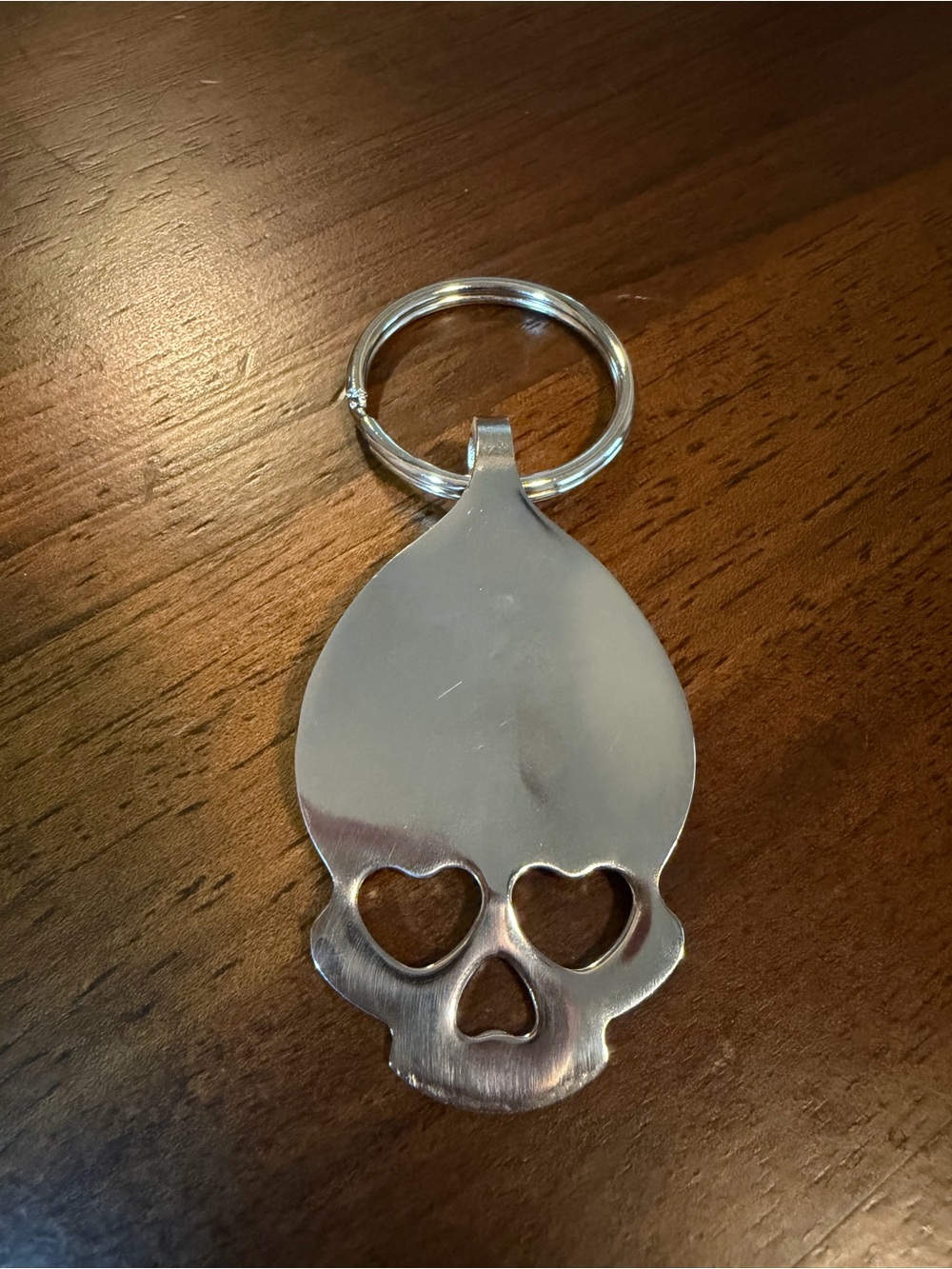 Stainless Skull Spoon Keychain - Picture 1 of 5